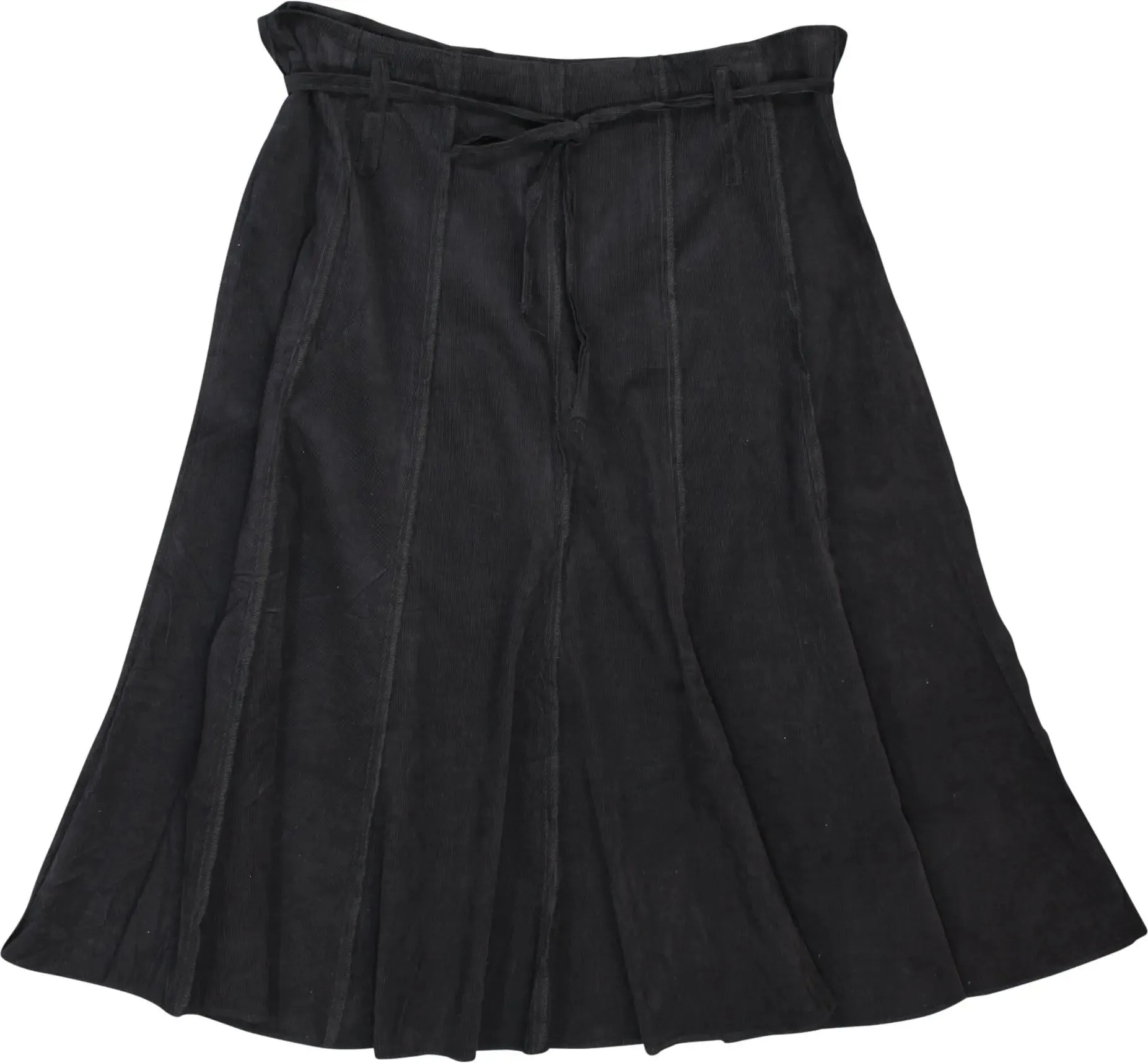00s Black Flared Pleat Skirt