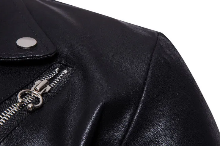 2019 New arrival Motorcycle Leather Jacket Men Casual Biker Jacket Slim Fit Zippers Male Faux Leather Jackets and Coats M-5XL