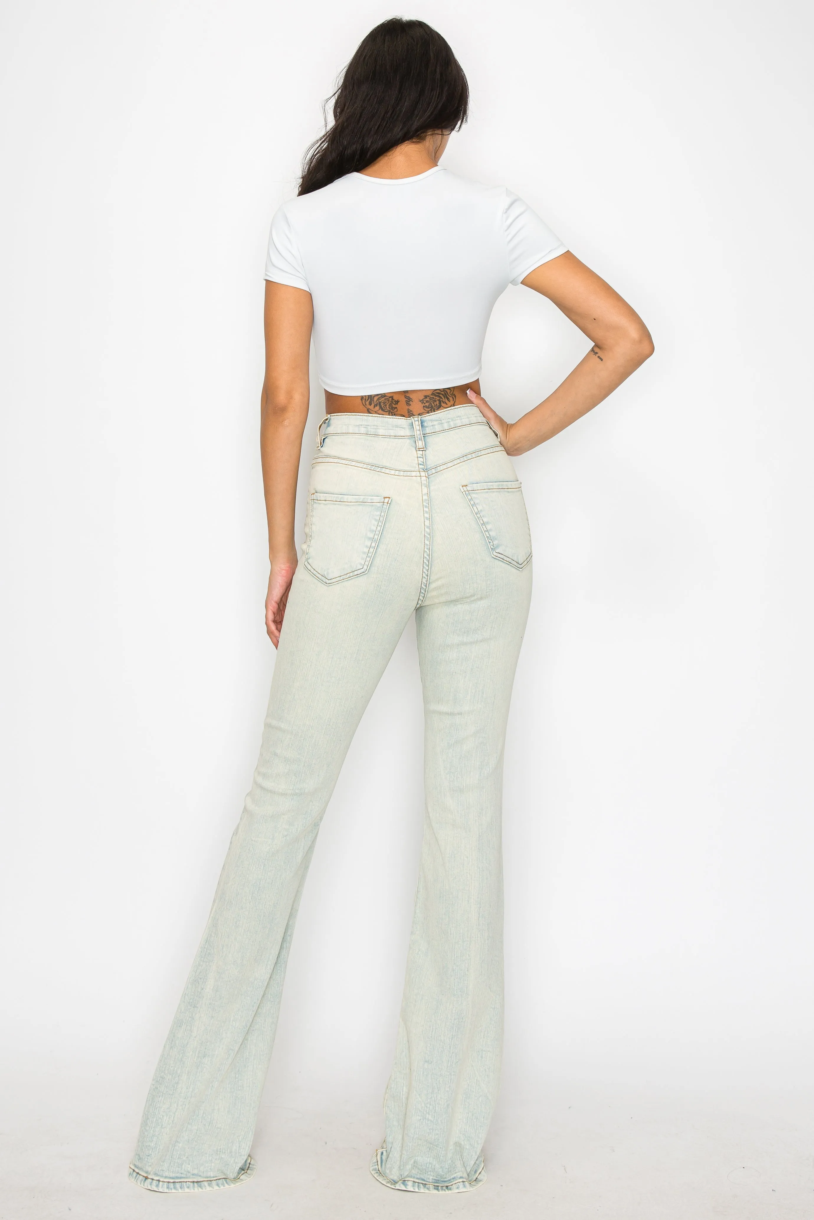 2159 High Rise Vintage Washed Flare Jeans