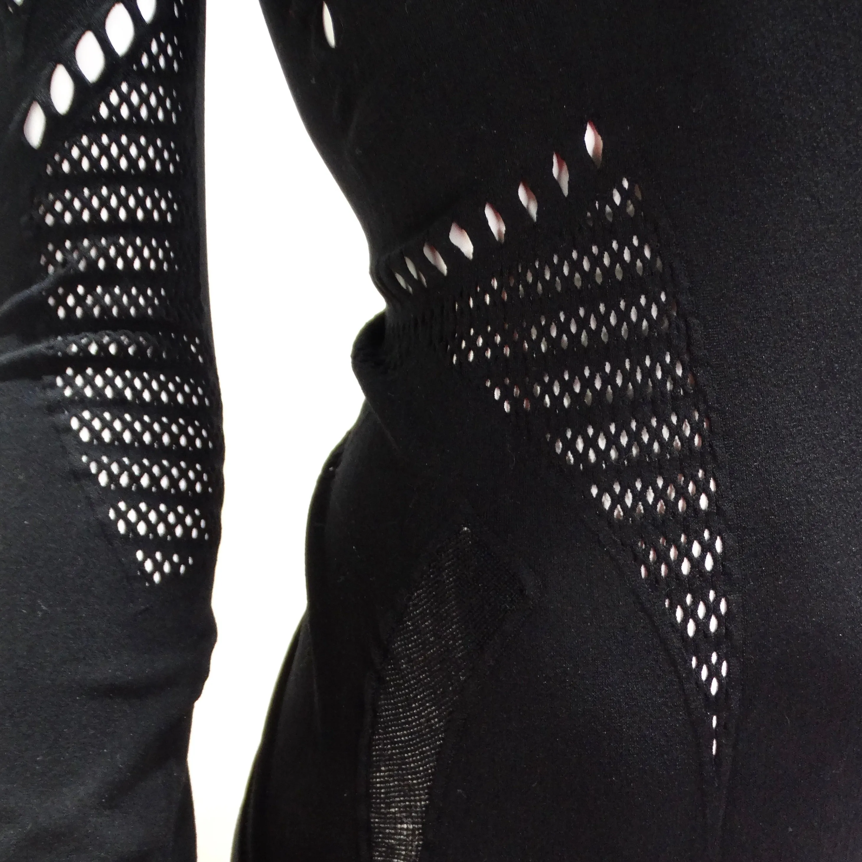 Alexander McQueen Black Mesh Cut Out Top