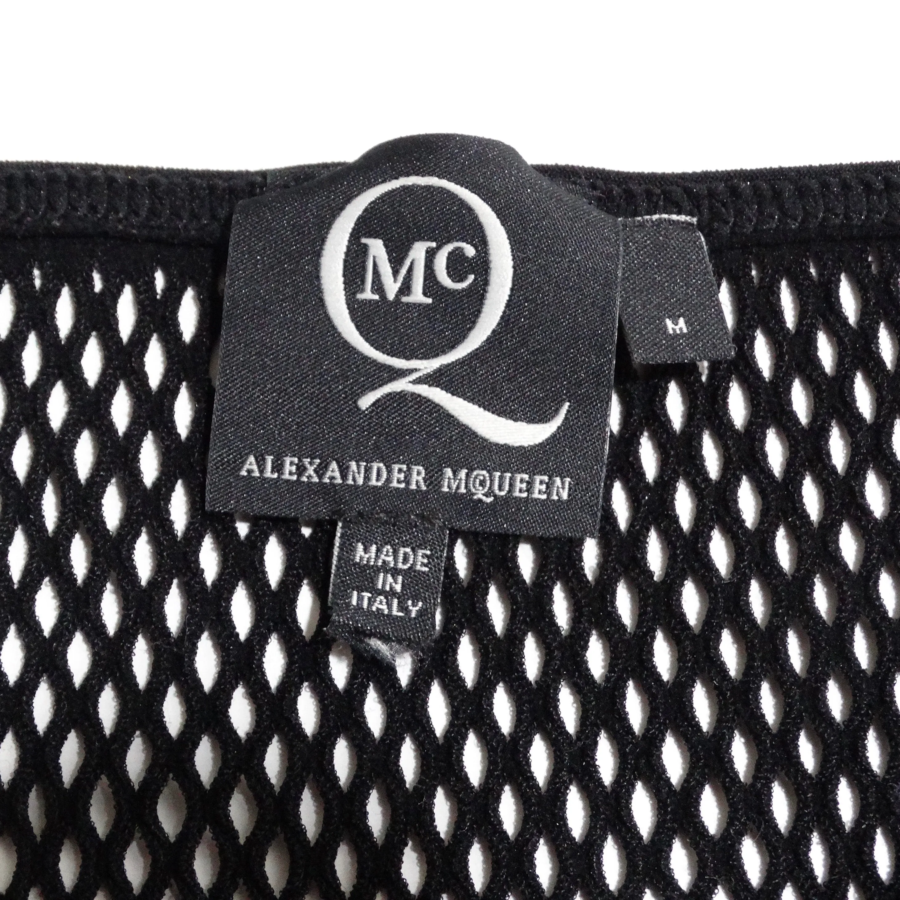 Alexander McQueen Black Mesh Cut Out Top