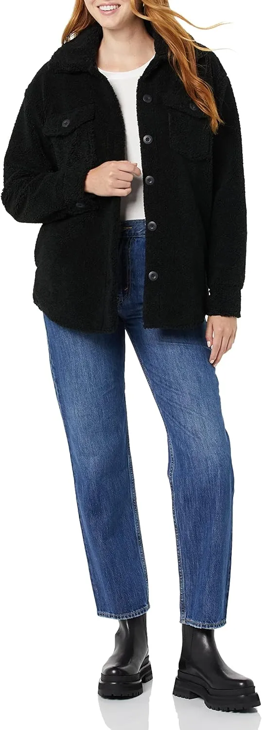 Amazon Essentials Women's Oversized Teddy Sherpa Shirt Jacket (Previously Goodthreads)