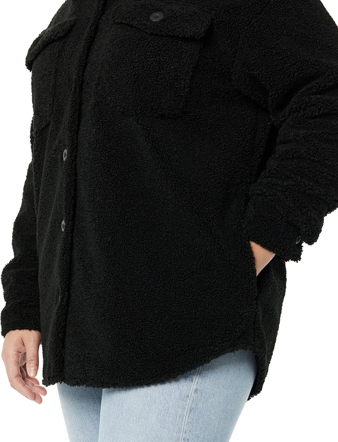 Amazon Essentials Women's Oversized Teddy Sherpa Shirt Jacket (Previously Goodthreads)