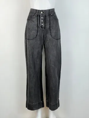 Andersson Bell Washed Black Wide Leg Jeans - AU8