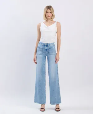 Apus High Rise Front Pocket Wide Leg Jeans