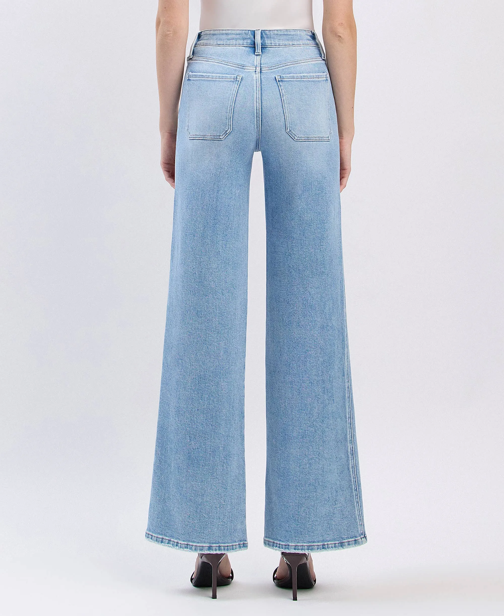Apus High Rise Front Pocket Wide Leg Jeans