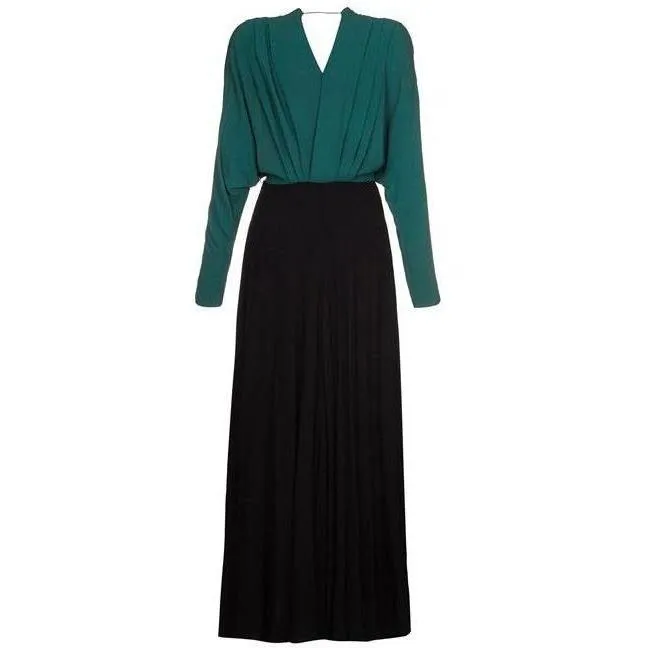 ARCHIVE - 1940s Green and Black Crepe Dress