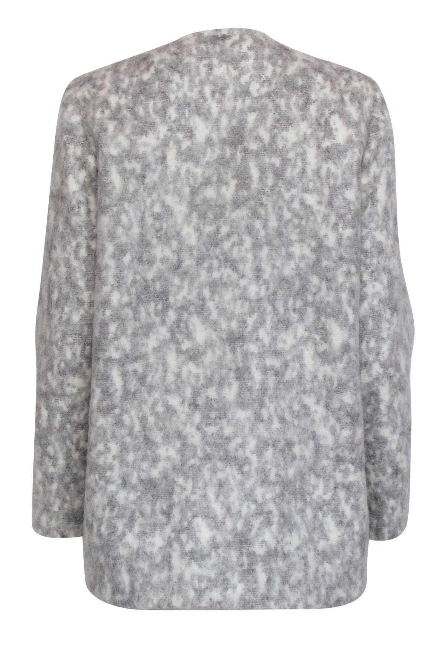 AYR - Gray & White Marbled Fuzzy Overcoat Sz M
