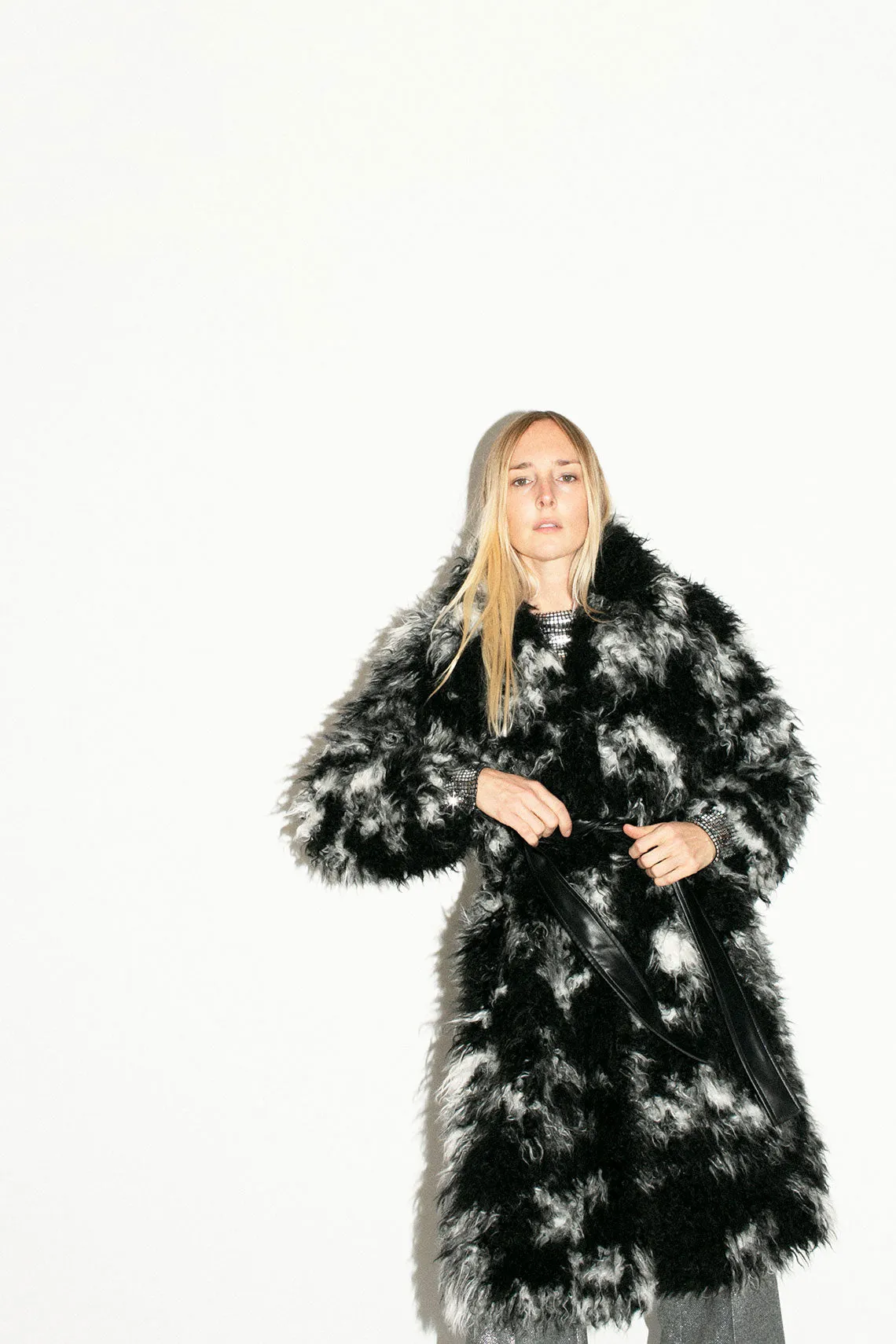 Black & White Faux Fur Hila Coat