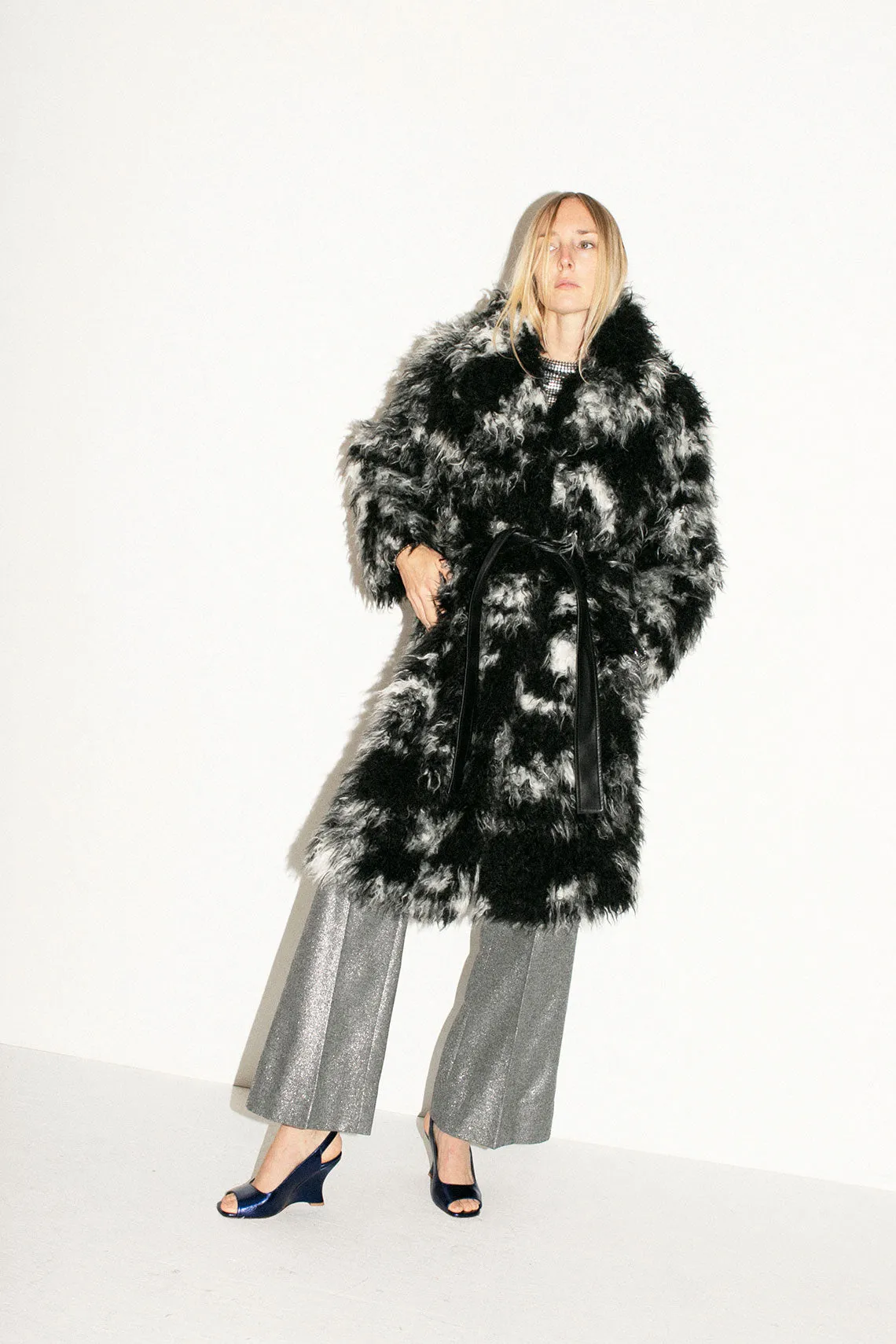 Black & White Faux Fur Hila Coat