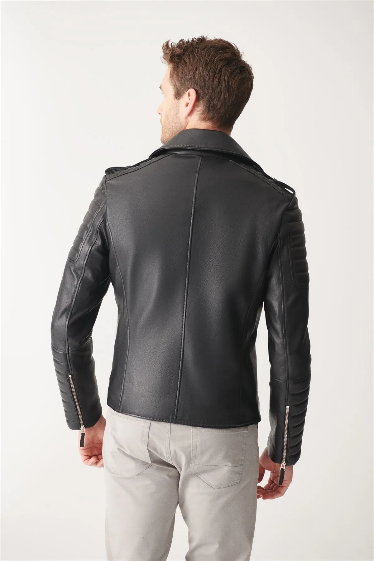Black Biker Leather Jacket By The jacket seller