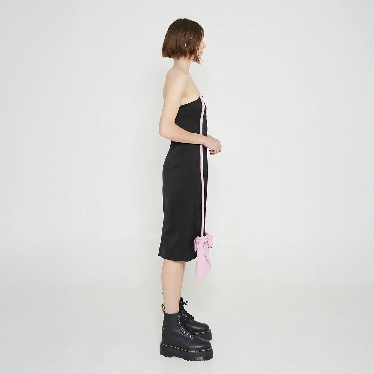 Black Midi Dress with Bows