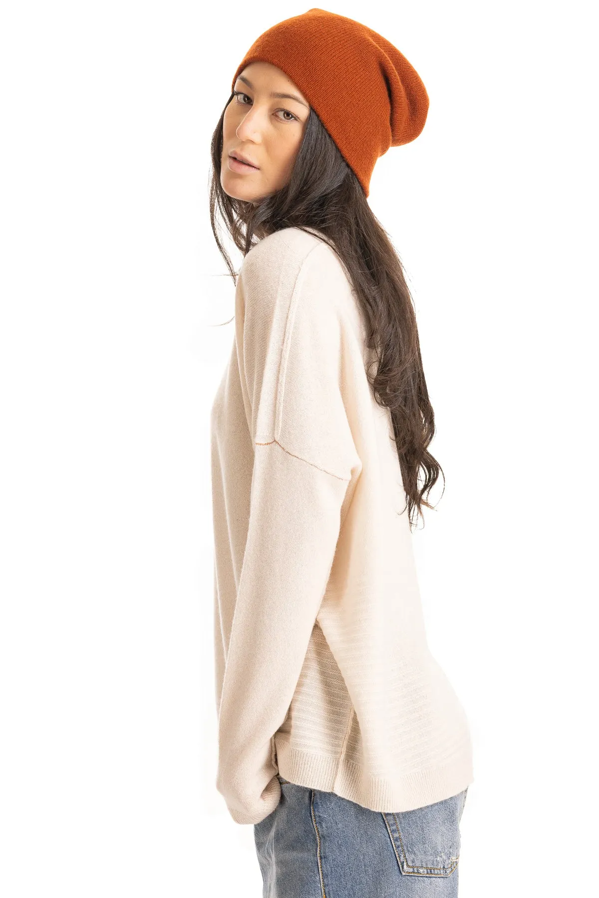 Cashmere Textured Pullover - Ecru