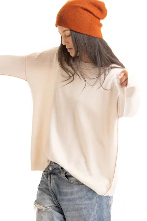 Cashmere Textured Pullover - Ecru