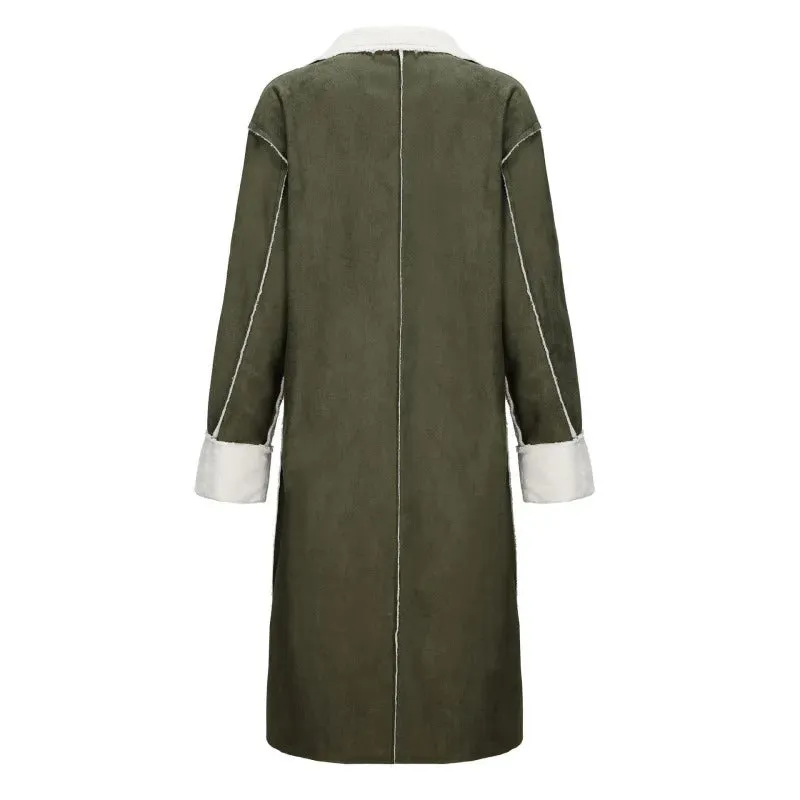 Casual Long Vegan Leather Jacket with Vegan Fur for Women | Perfect for Casual Days