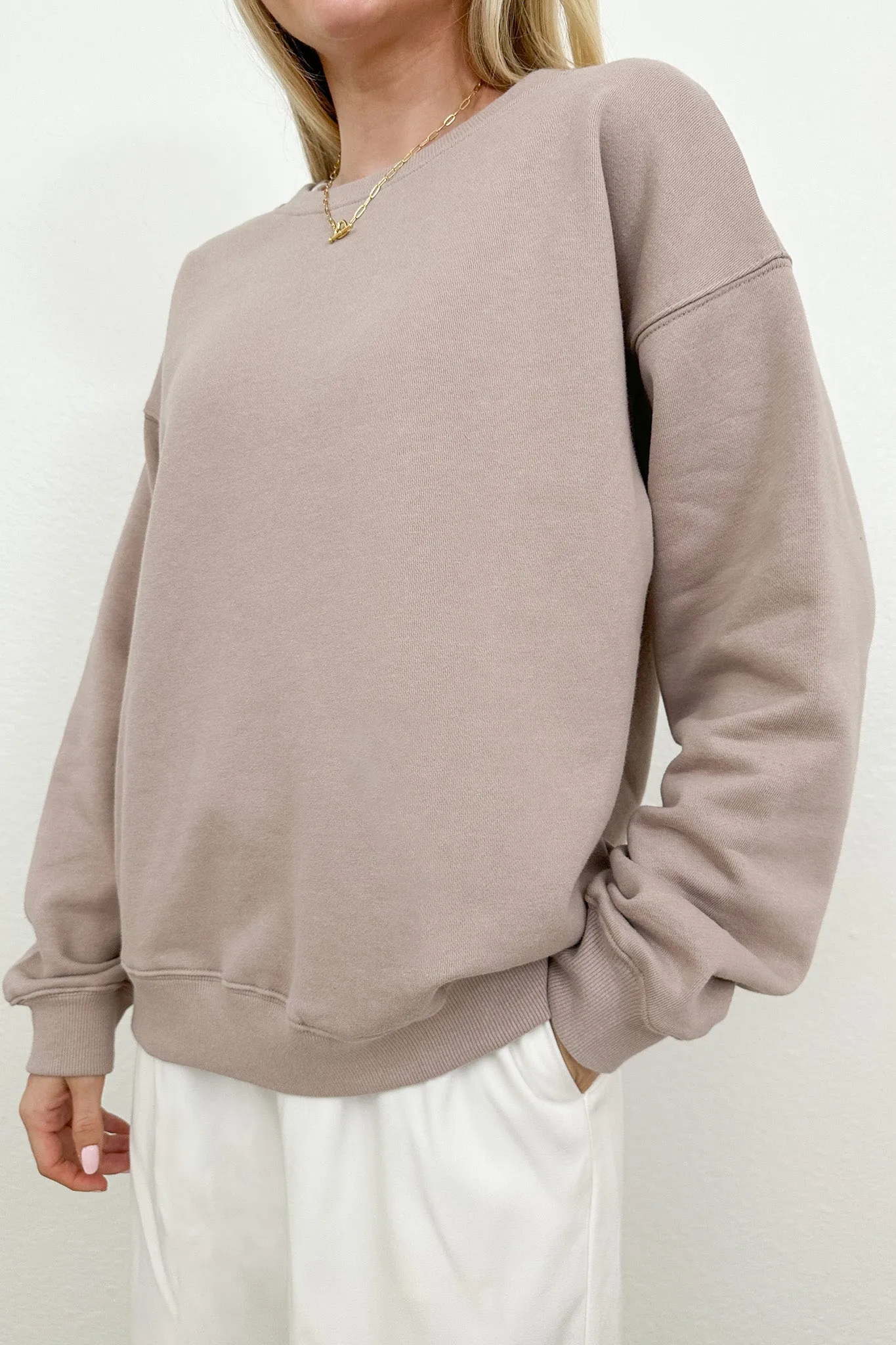 Crew Pullover Sweatshirt in Dusty Rose