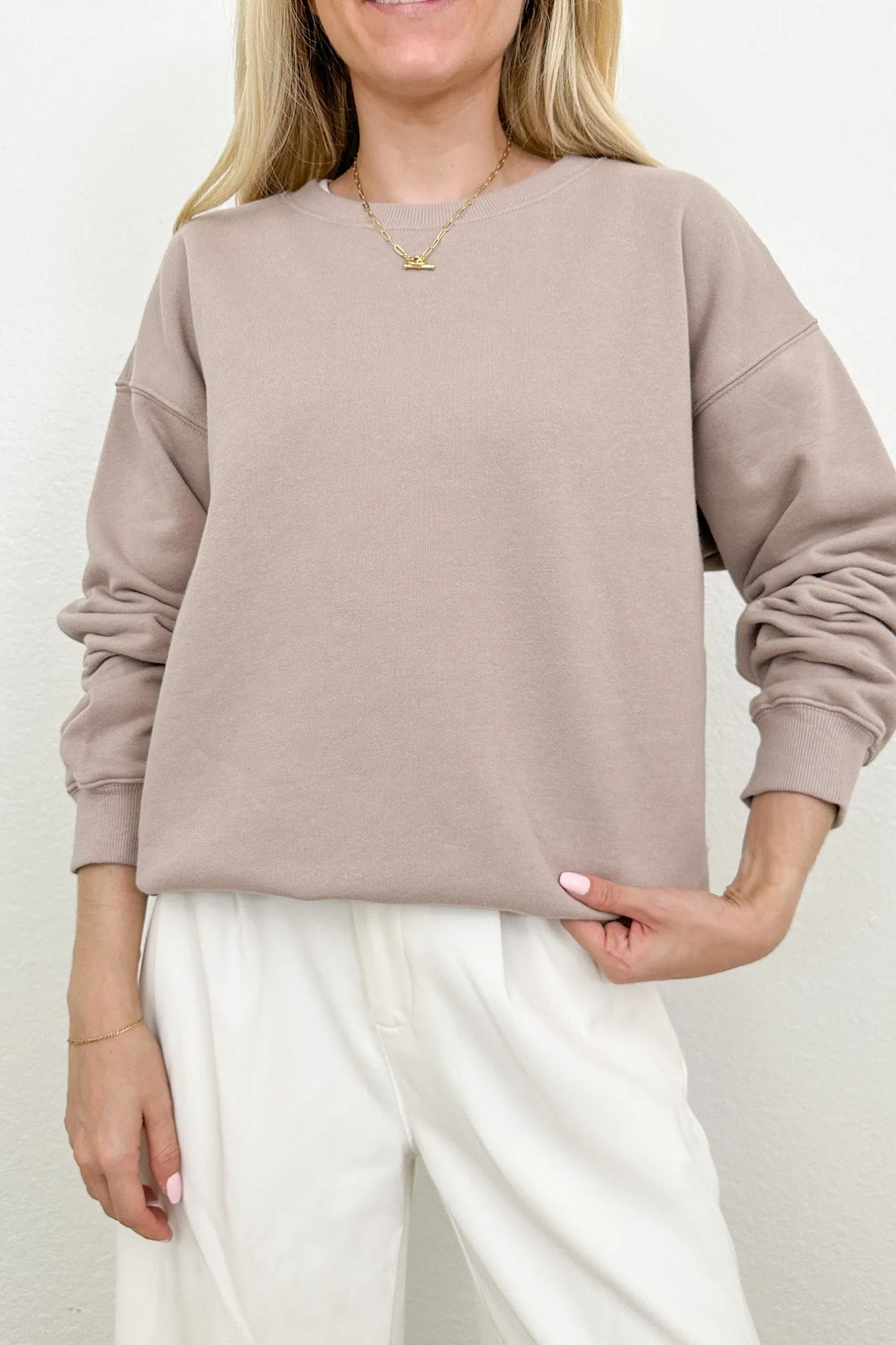 Crew Pullover Sweatshirt in Dusty Rose
