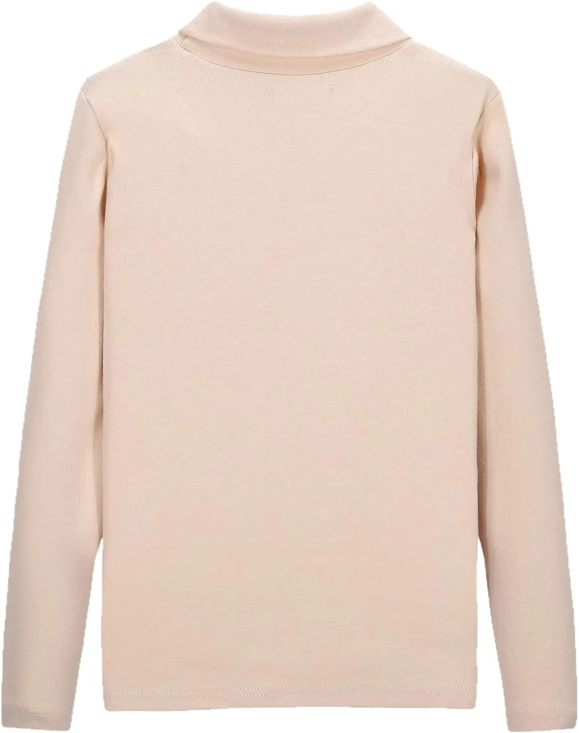 CUNYI Boys Girls Turtleneck Long Sleeve Soft Cotton T-Shirts Solid Color Warm Tee Tops