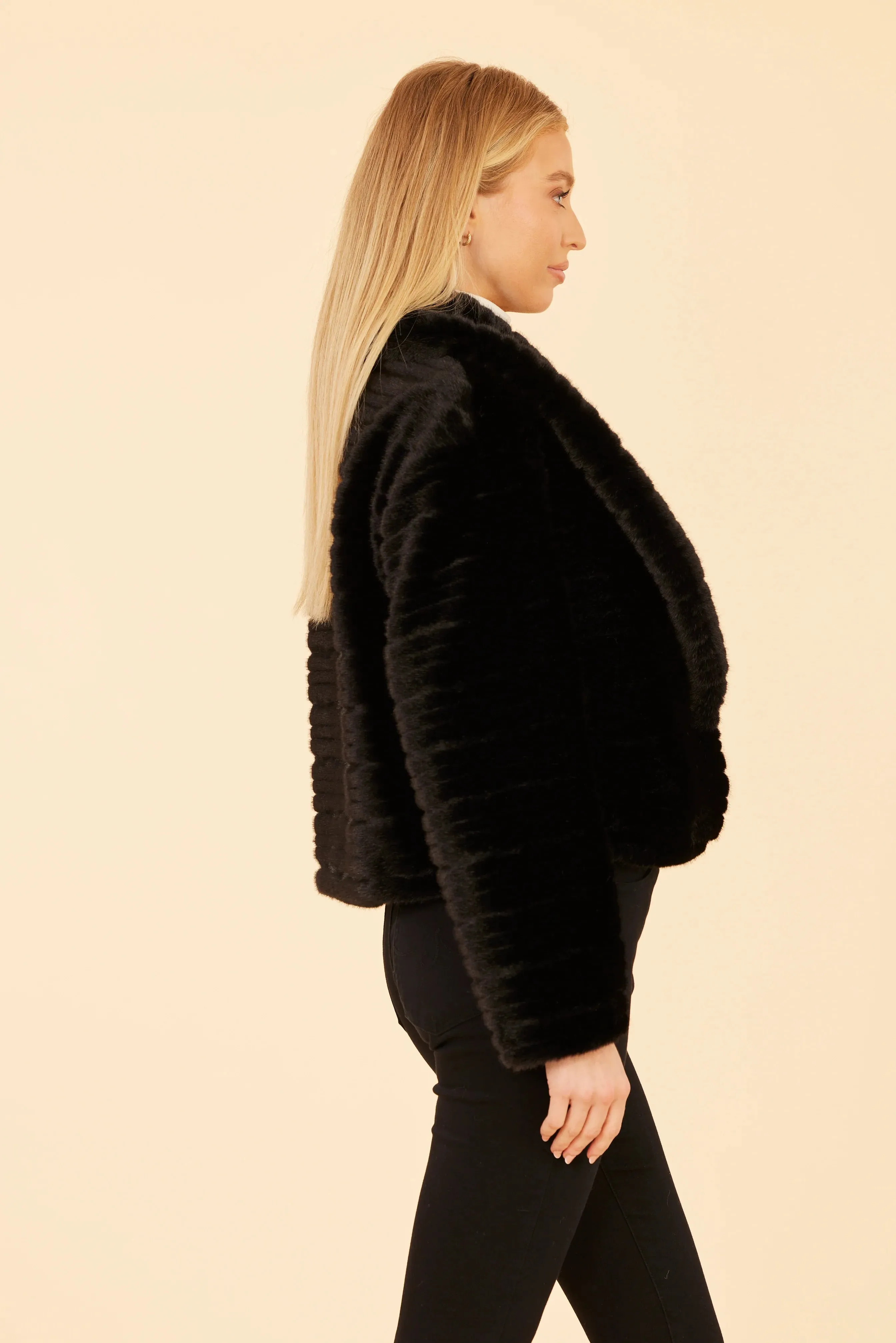 Dolce Cabo Faux Mink Grooved Jacket 75627