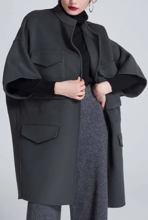 Double-sided Loose 100% Wool Cardigan Coat