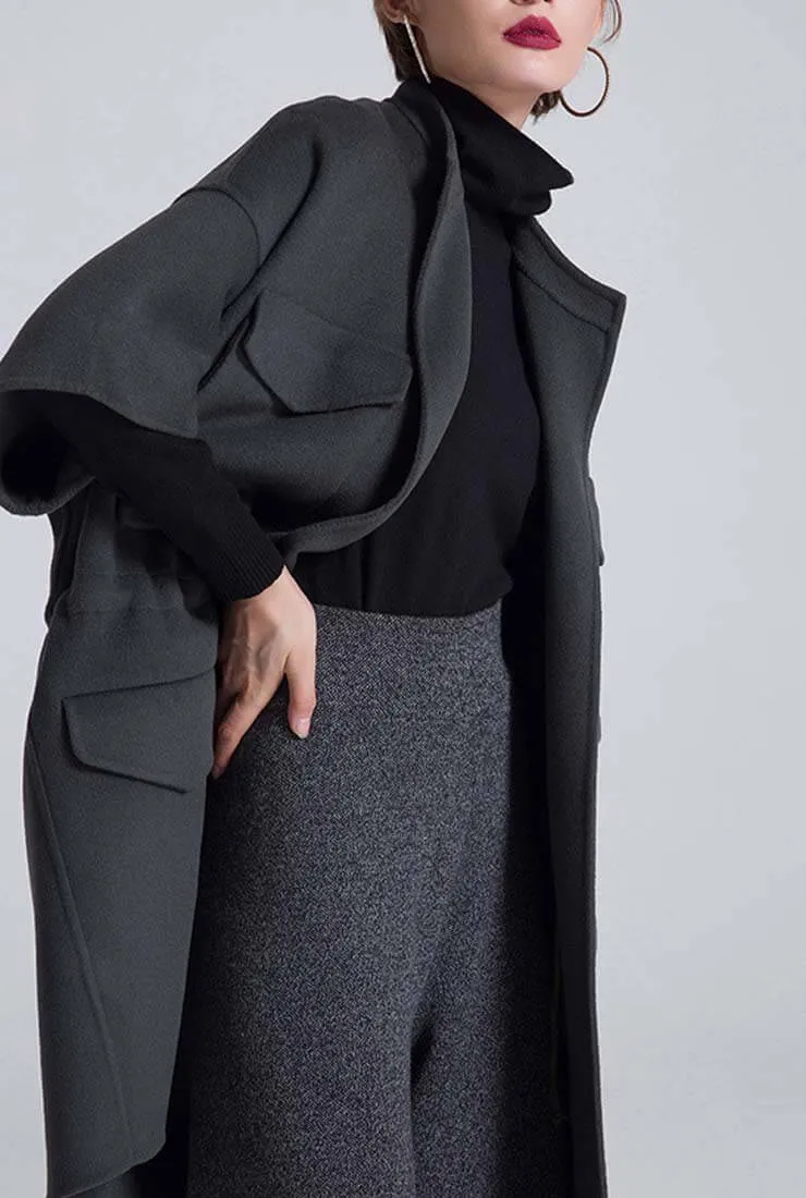 Double-sided Loose 100% Wool Cardigan Coat