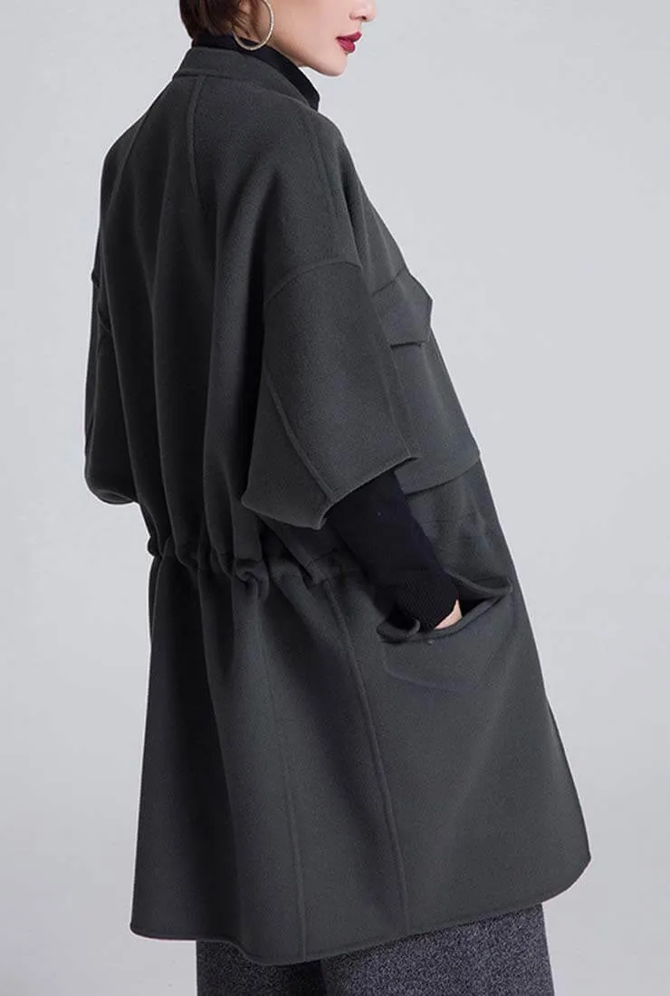 Double-sided Loose 100% Wool Cardigan Coat