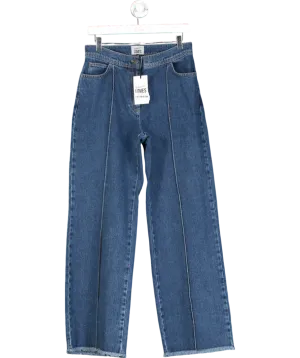 ELEVEN LOVES Blue Parker Pintuck Wide Leg Jeans UK 12