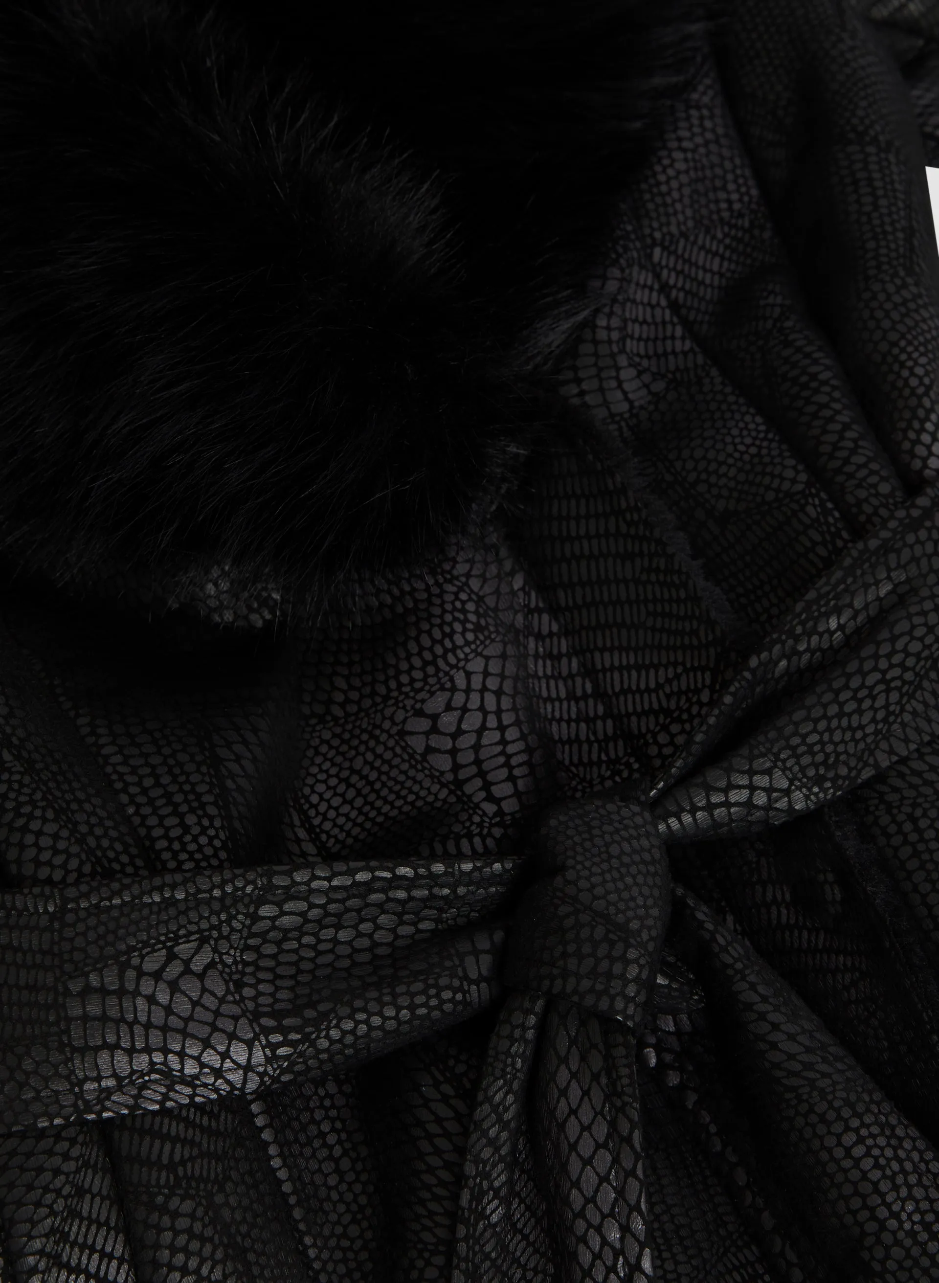 Embossed Faux Shearling Coat