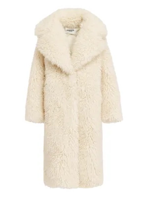 Essentiel Antwerp Greedy Ecru Oversized Faux Shearling Coat