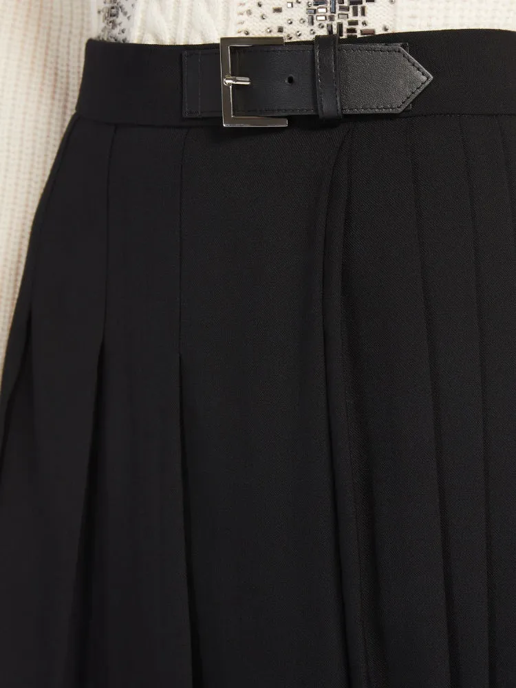 ESTELLA PLEATED WOOL SKIRT
