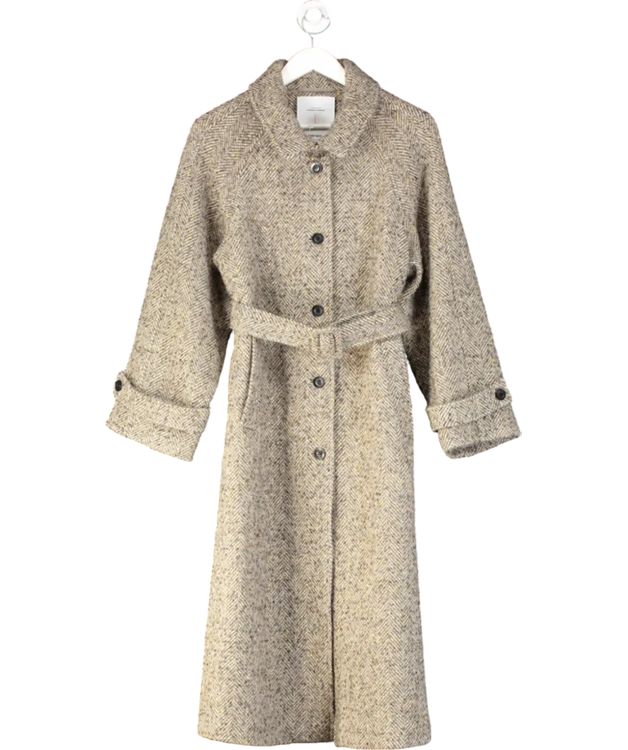 Fabrique Beige Joshua Lockwood Margot Wool Alpaca Blend Long Coat UK S