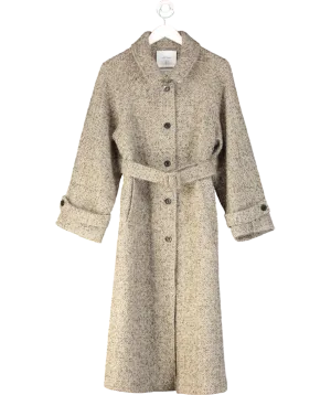Fabrique Beige Joshua Lockwood Margot Wool Alpaca Blend Long Coat UK S
