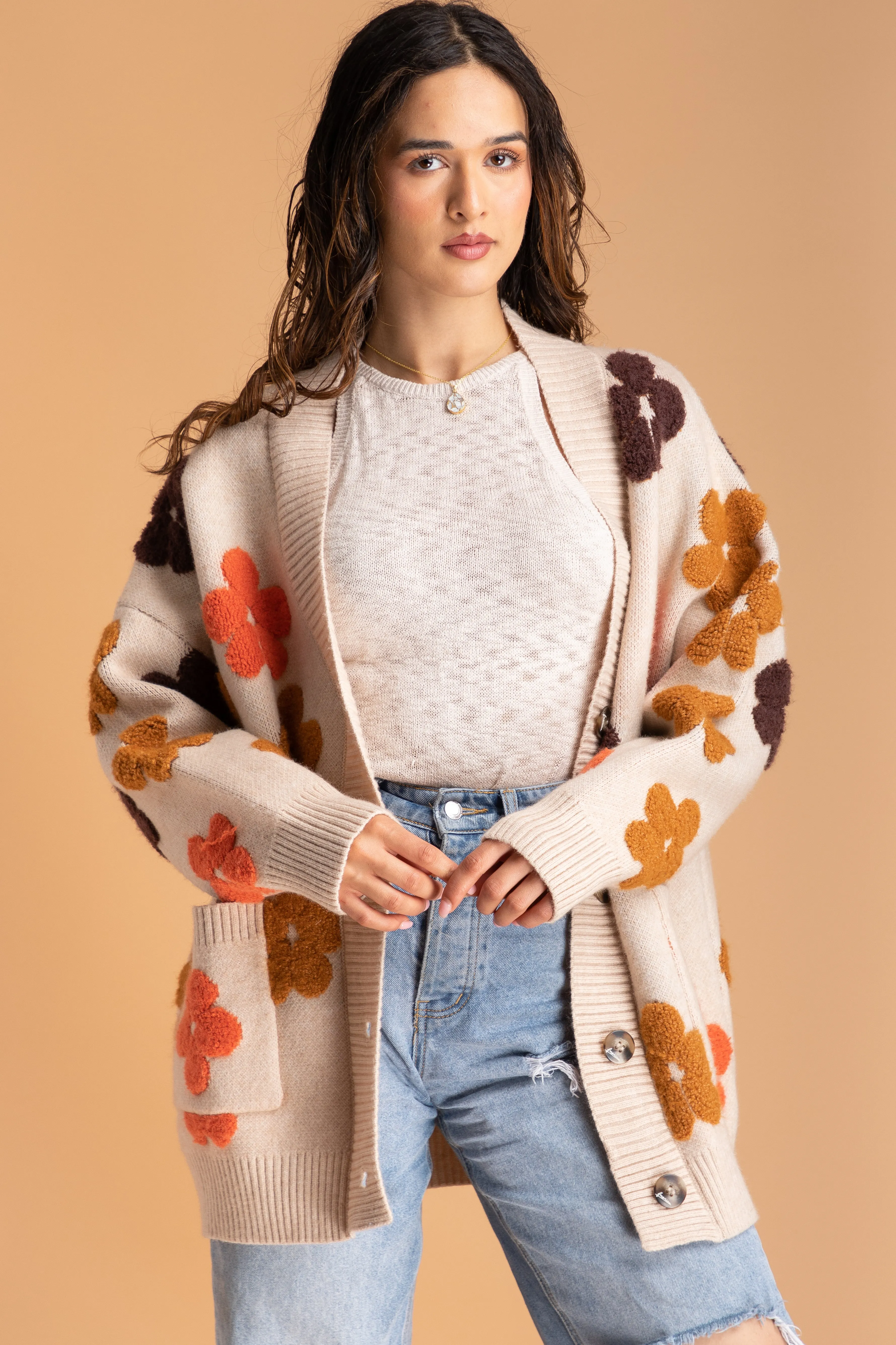 Floral Knit Cardigan