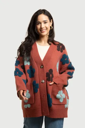 Floral Knit Cardigan