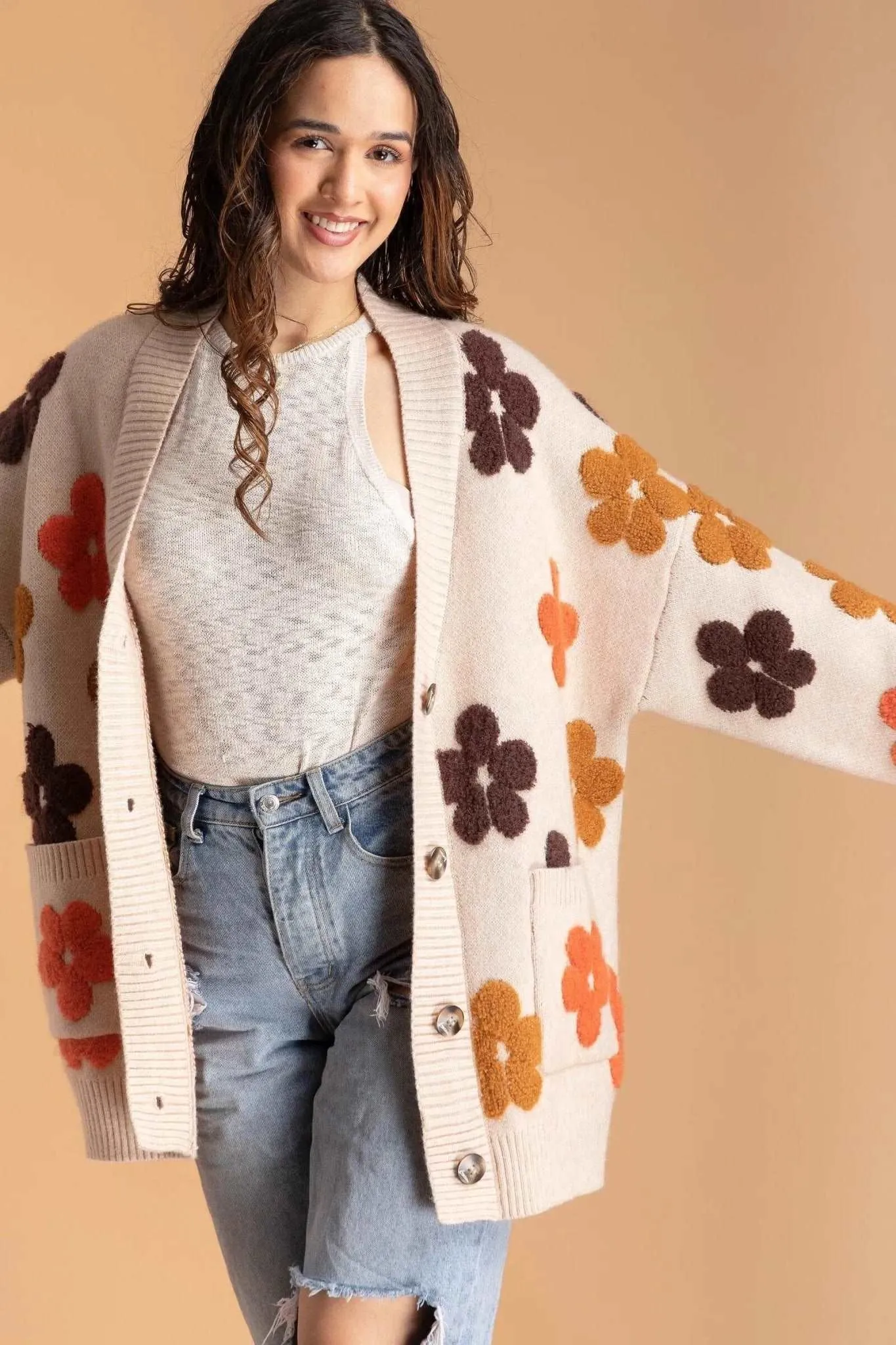 Floral Knit Cardigan
