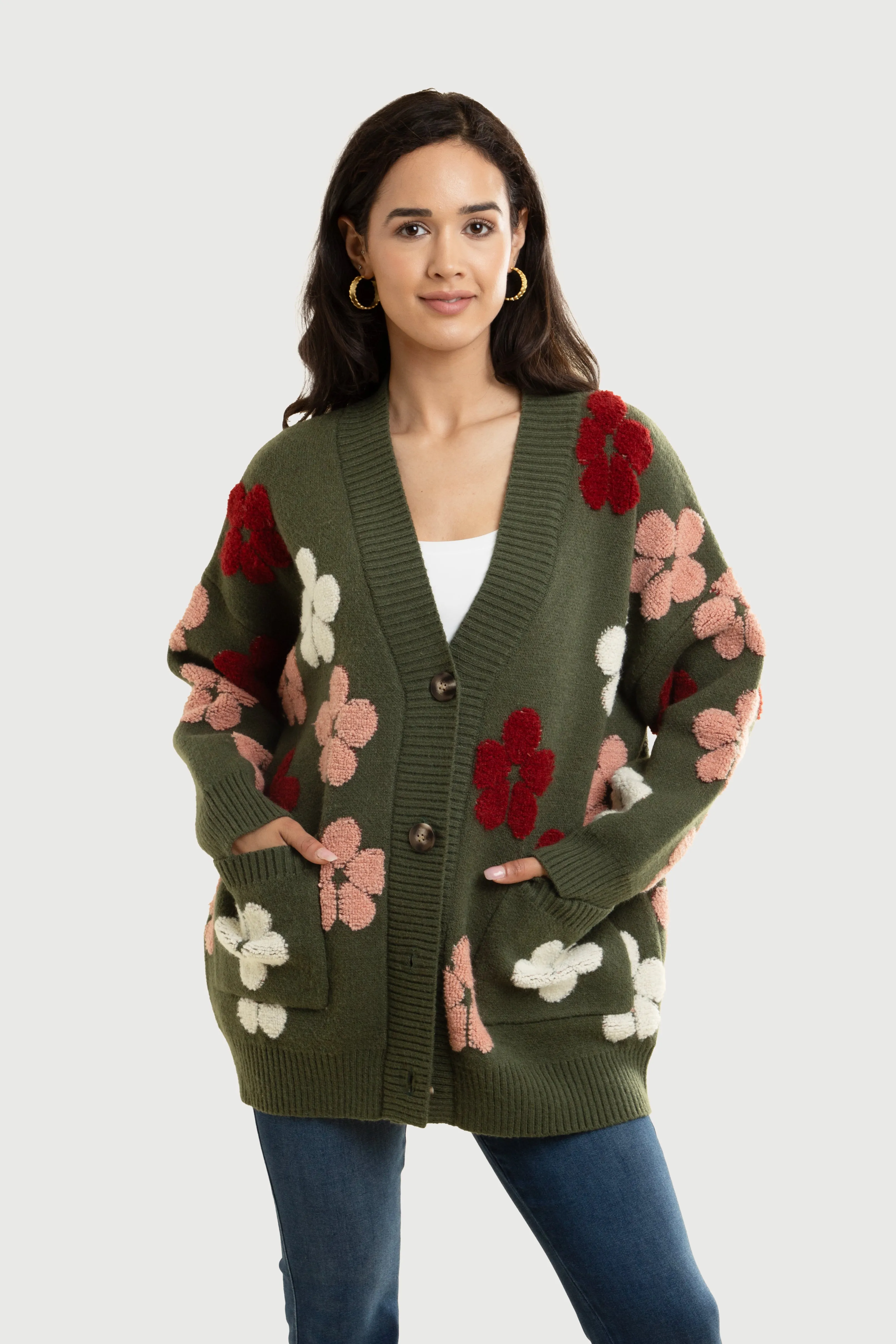 Floral Knit Cardigan