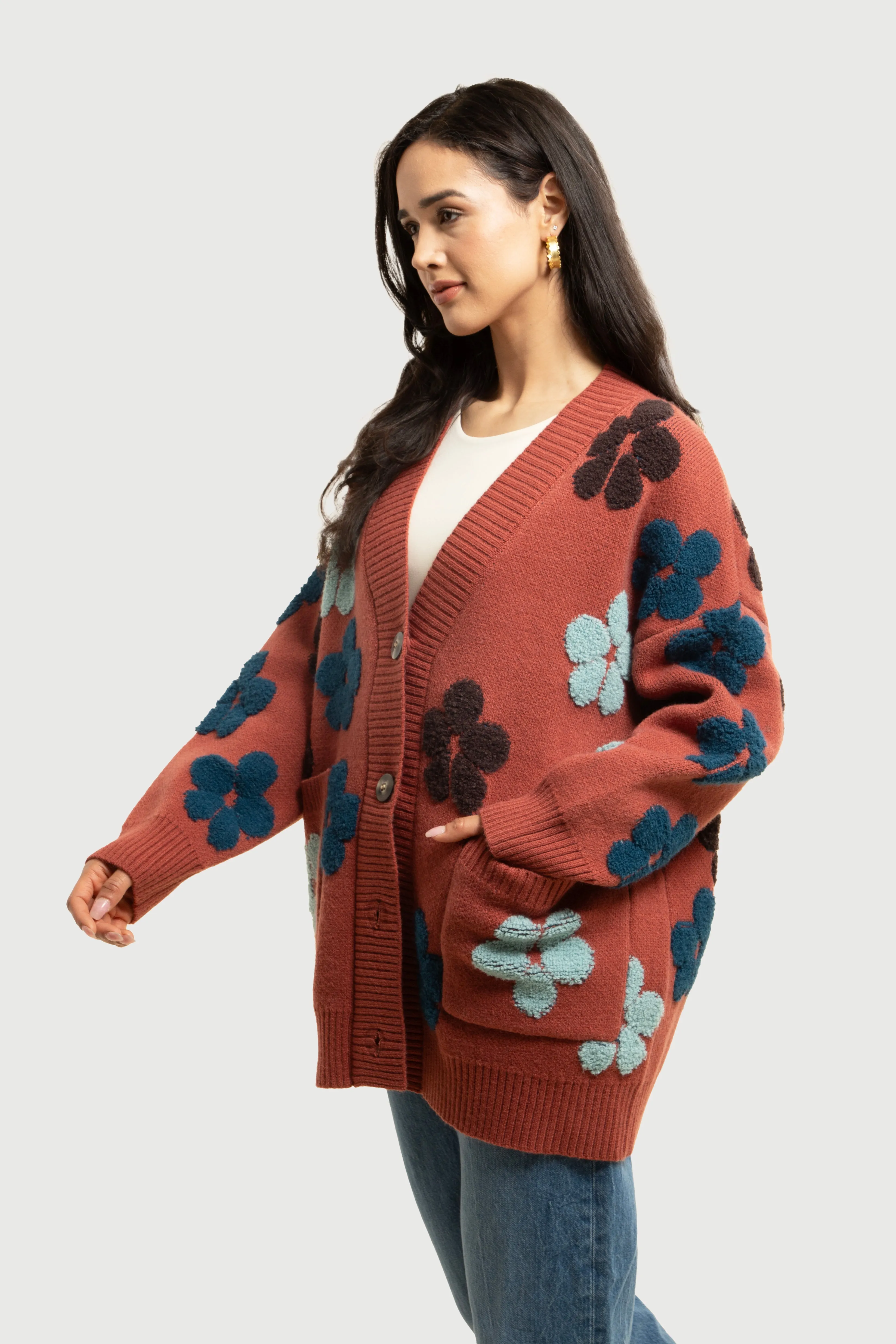 Floral Knit Cardigan