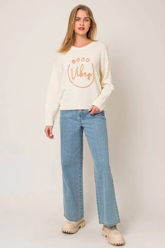 Good Vibes Pullover Light Weight Sweater