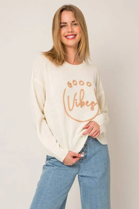 Good Vibes Pullover Light Weight Sweater