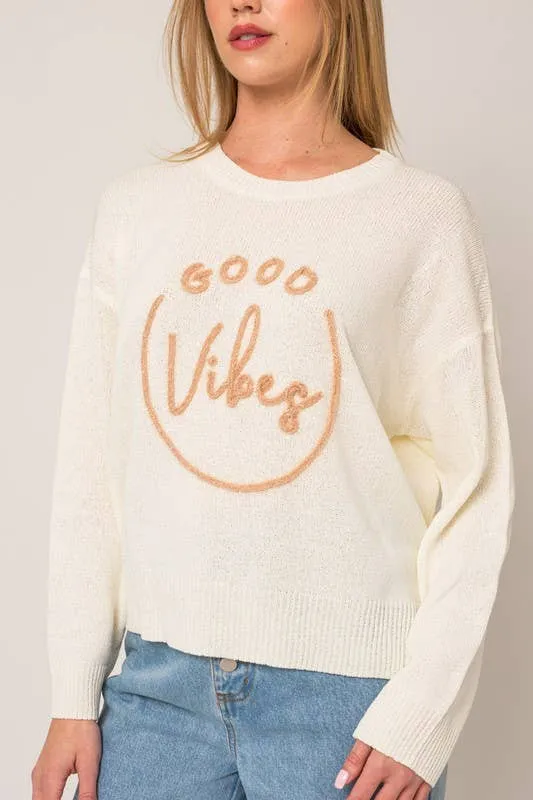 Good Vibes Pullover Light Weight Sweater