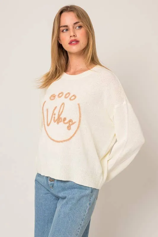Good Vibes Pullover Light Weight Sweater