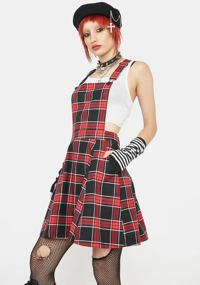 Gothic Tartan Pinafore Dress
