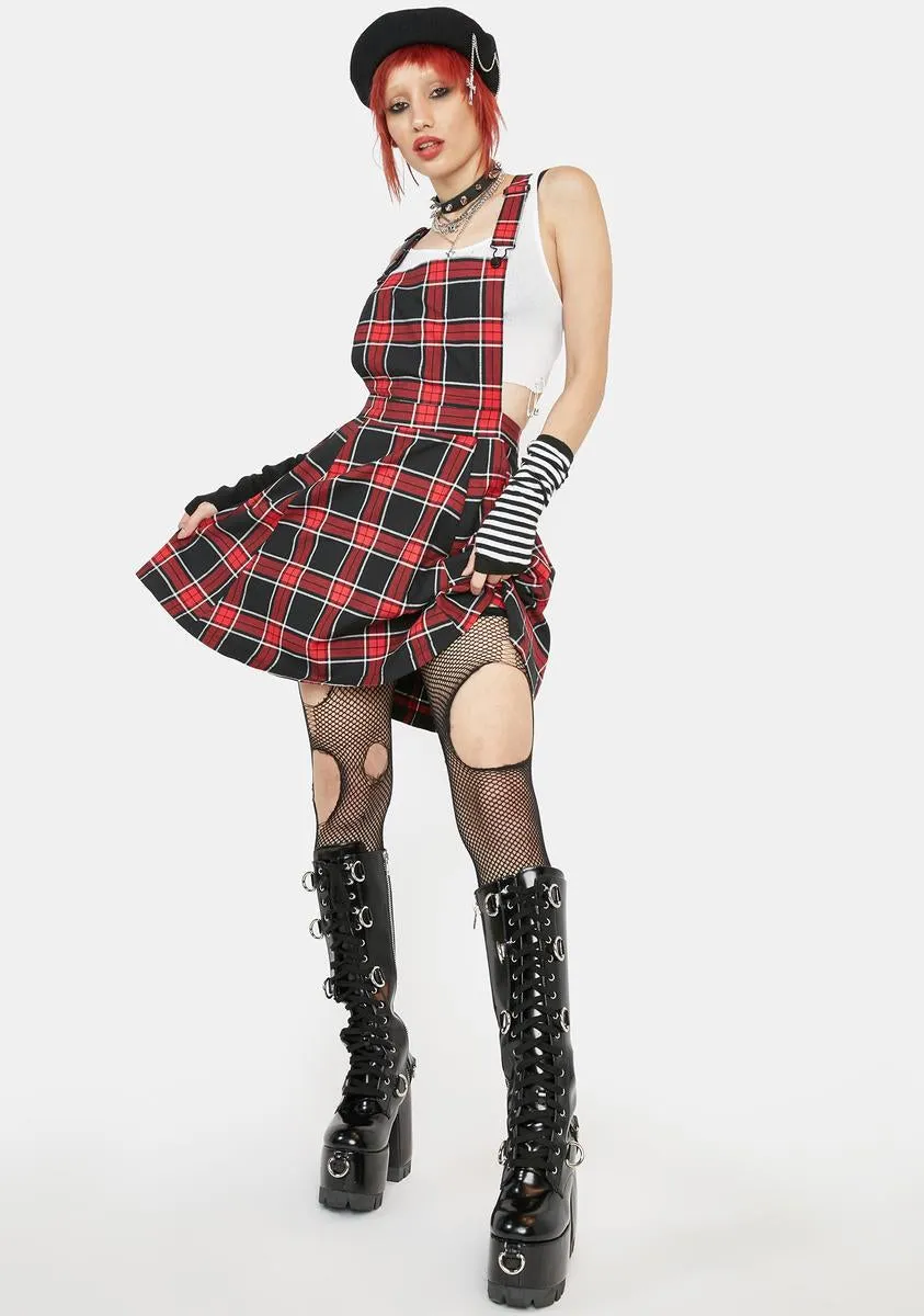 Gothic Tartan Pinafore Dress