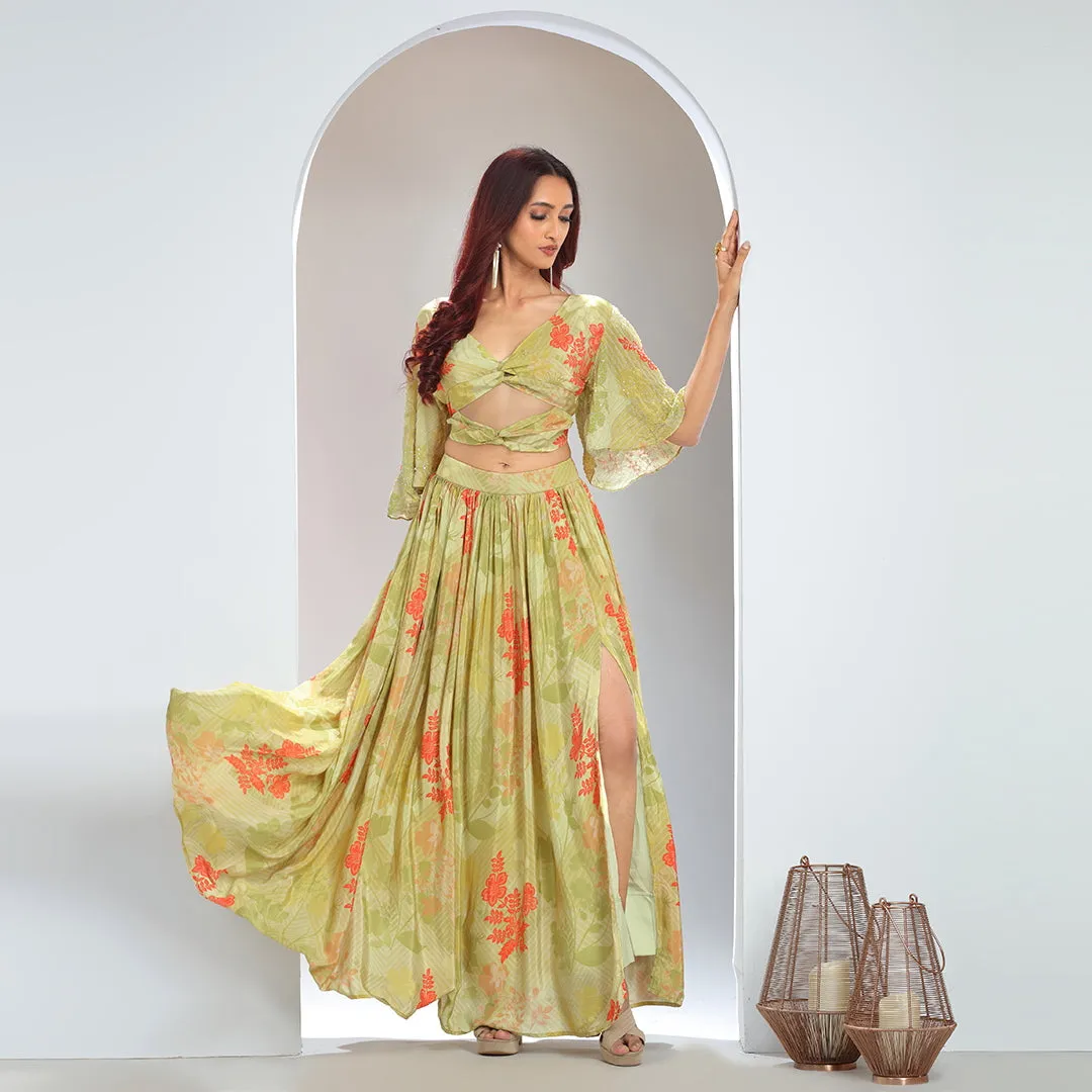 Green & Yellow Printed Co-ord Set