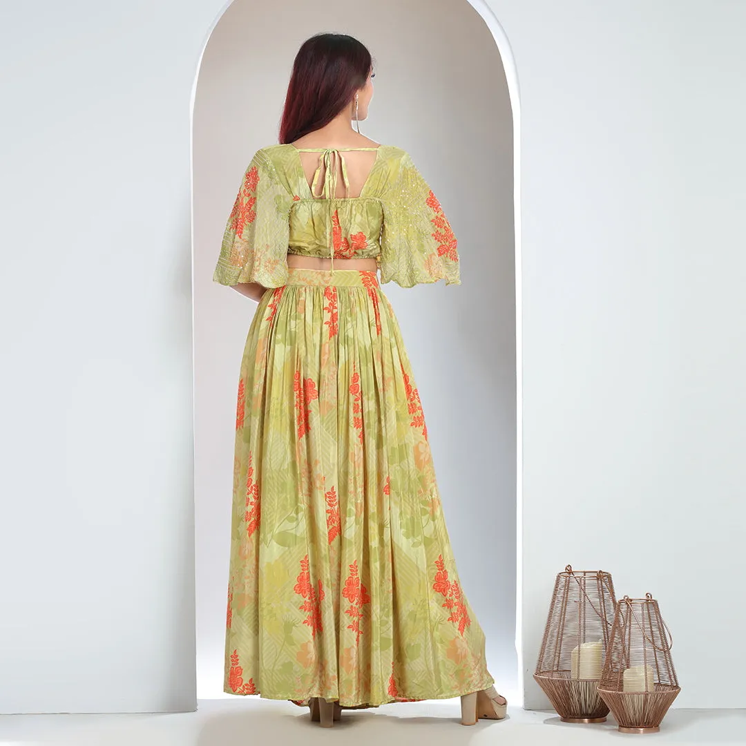Green & Yellow Printed Co-ord Set