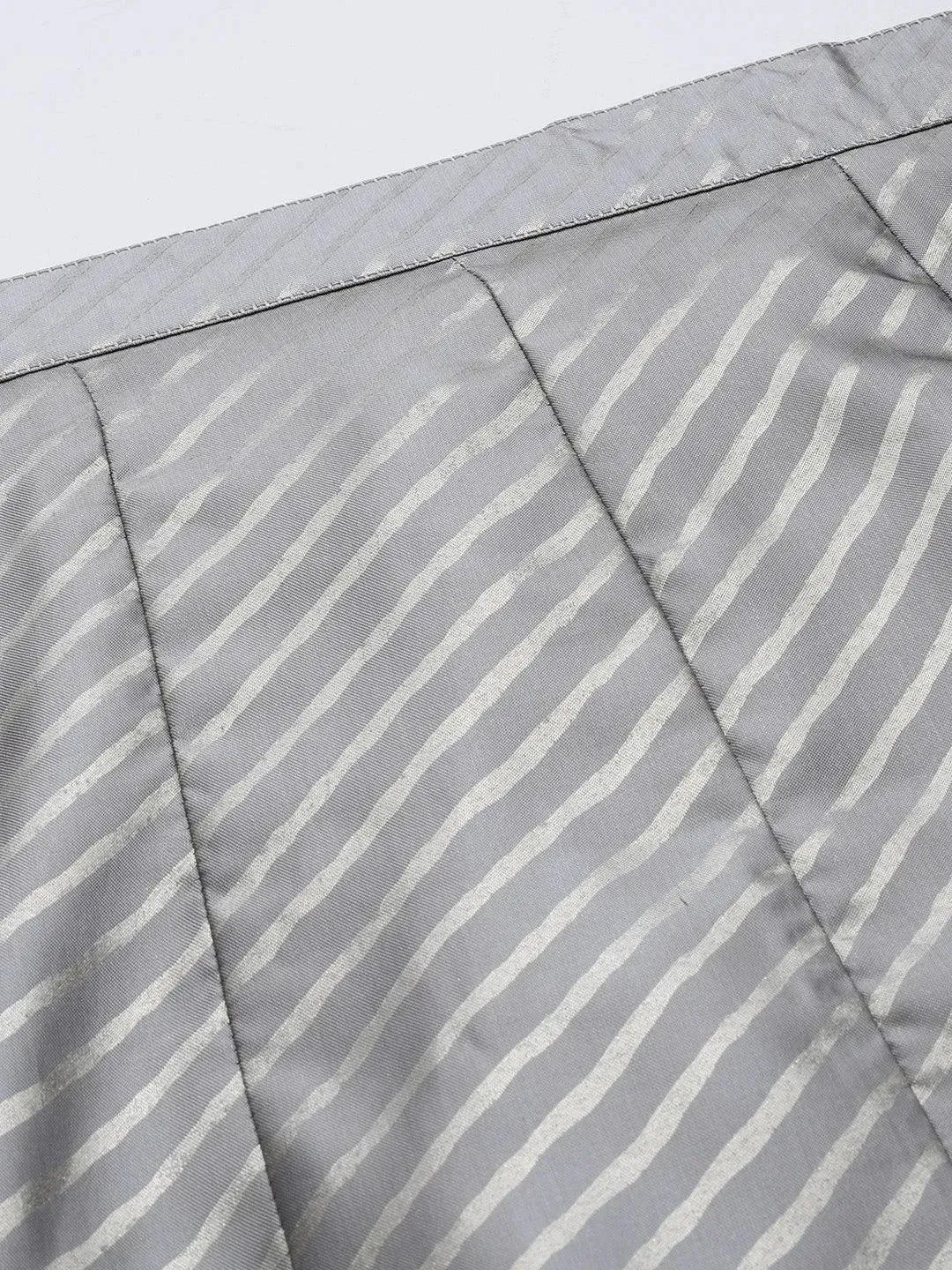 Grey Printed Silk Blend Skirt
