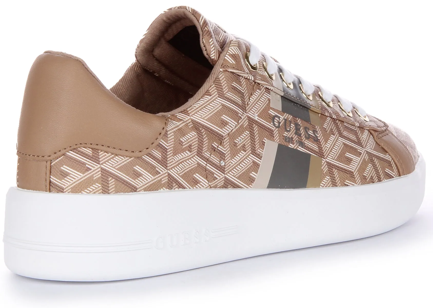 Guess Reyhana G Cube Trainer In Taupe