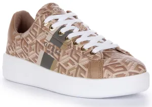 Guess Reyhana G Cube Trainer In Taupe