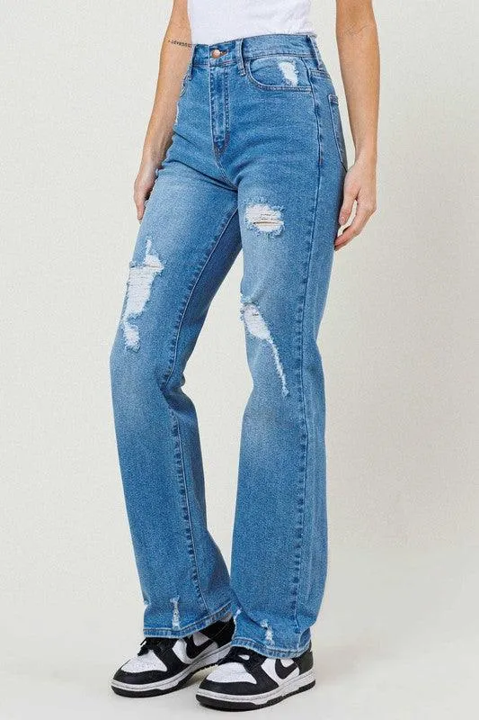 High Waisted Wide Leg Medium Stone