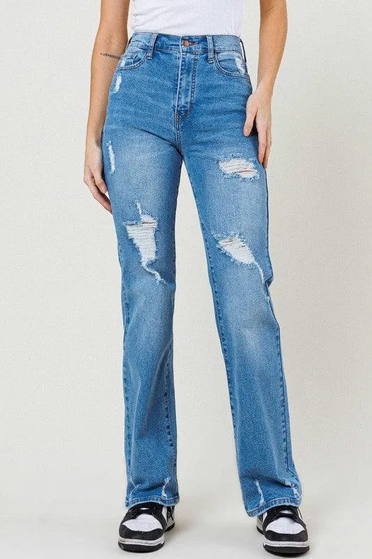 High Waisted Wide Leg Medium Stone